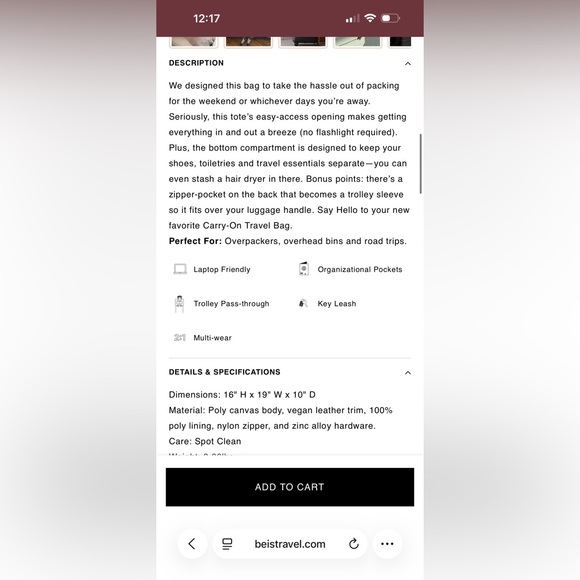 BEIS Weekender Bag - Picture 4 of 8